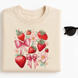Retro Strawberry Coquette Png, Preppy Strawberries Png, Strawberry Festival Png, Floral Strawberry Shirt Png, Sublimation Design, Strawberry