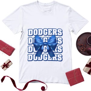 Los Angeles Dodgers Blue Bow PNG SVG Digital Download, Dodgers Clipart for Sublimation, Game Day Baseball Fan Graphic Instant Download