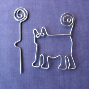 CAT SHAWL PIN for knitters wirework