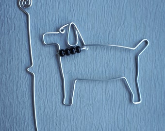 DOG SHAWL PIN wire wrapped