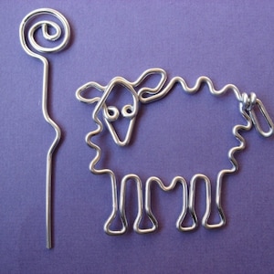 SHEEP SHAWL PIN wire work hand made wire wrapped