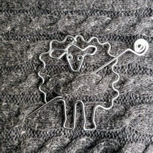 SHEEP SHAWL PIN wire work hand made wire wrapped