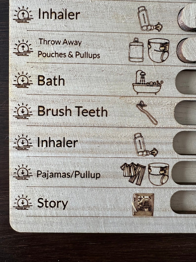 Personalized Children's Routine Chart Custom Wooden To-do List for Kids ...