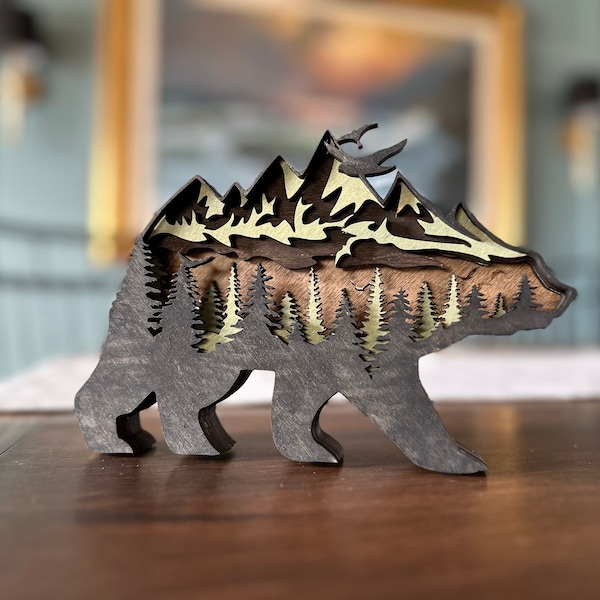 Wooden Wildlife Silhouette - Etsy