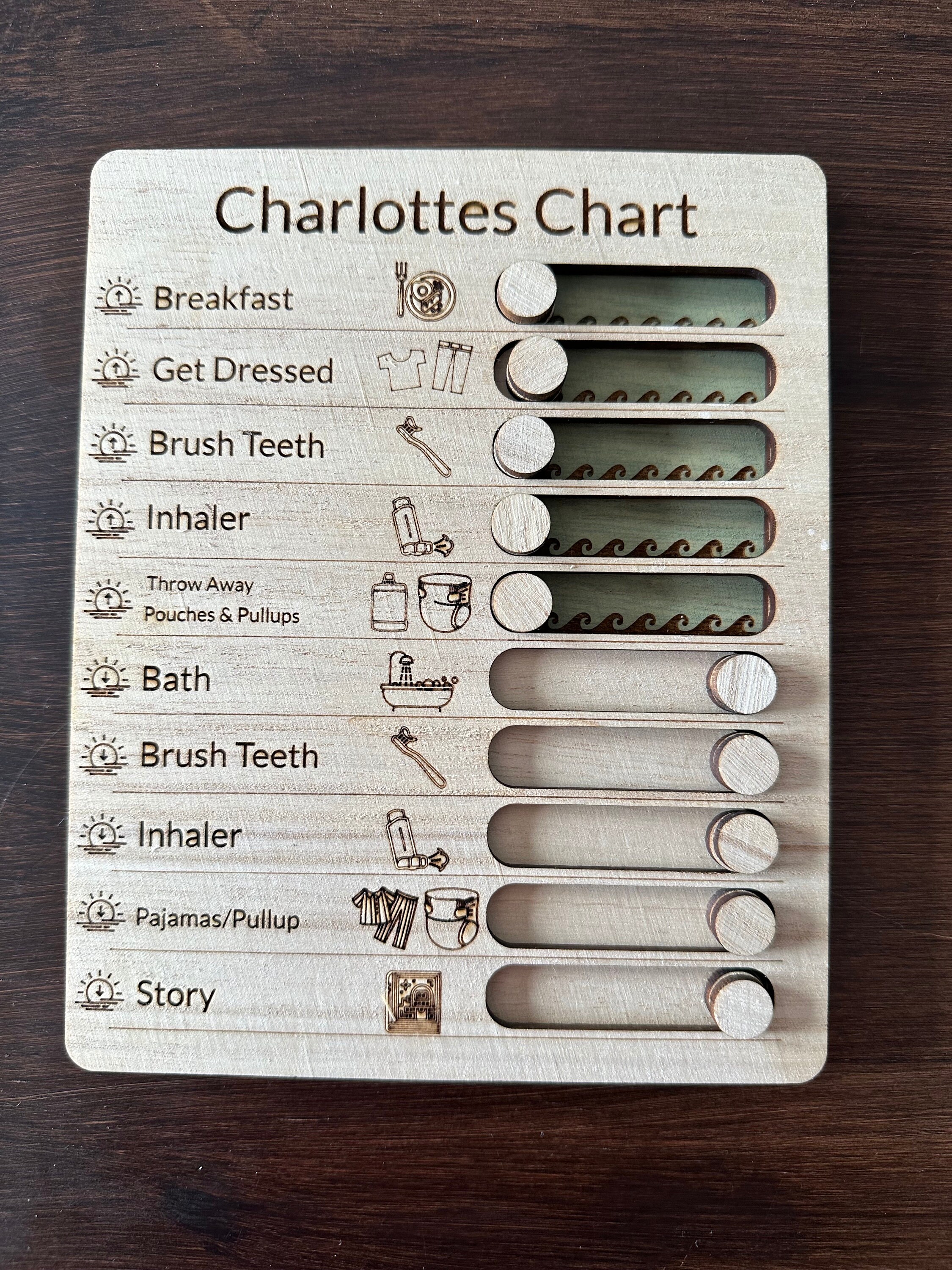 Personalized Children's Routine Chart Custom Wooden To-do List for Kids ...