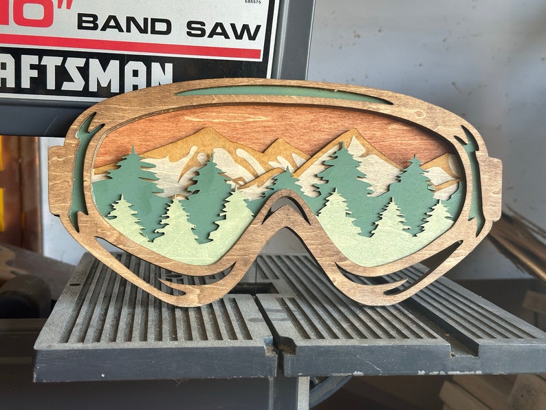 Handcrafted Wooden Ski Goggle Wall Art: Montana Mountain Decor - Etsy