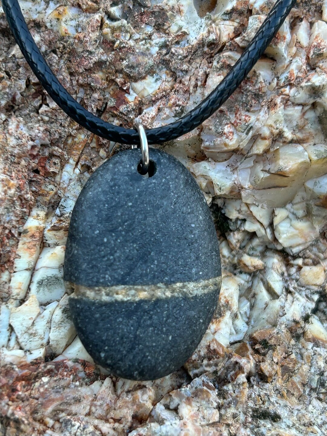 Wishing Stone Pendant Pebble Wish Necklace Natural Wishing Stone ...