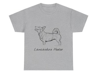 T-shirt in cotone con grafica per cani Lancashire Heeler