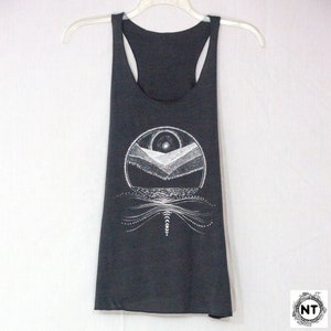 Moon and Mountains Graphic Tank on Women's racerback tank image 1