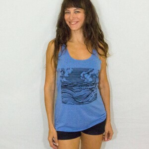 Women's Wave Design Racerback Tank Top image 5