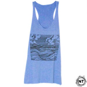 Women's Wave Design Racerback Tank Top image 4