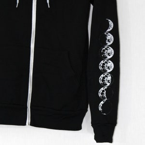 Phases of the Moon, Lunar cycle, Unisex Zip up Hoodie image 3