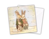 Snuggle Family Card - print blank inside 5 x 5 inch (127 x 127 mm)
