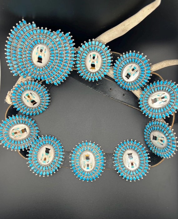 Authentic Vintage Native American Navajo Victor Moses Bega Sterling Silver Turquoise Concho Belt Authentic Vintage Native American Navajo Victor Moses Bega Sterling Silver Turquoise Concho Belt