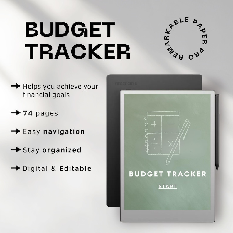 Budget planner for reMarkable Paper Pro | Digital budget tracker | Expense tracker | Bill tracker | Financial planner | Money Tracker thumbnail