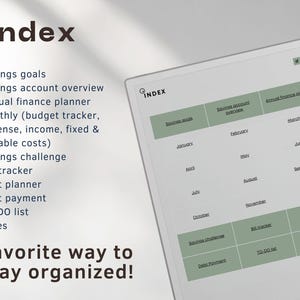 Budget planner for reMarkable Paper Pro | Digital budget tracker | Expense tracker | Bill tracker | Financial planner | Money Tracker index