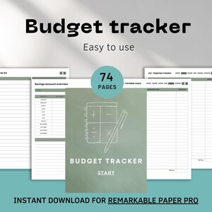 Budget planner for reMarkable Paper Pro | Digital budget tracker | Expense tracker | Bill tracker | Financial planner | Money Tracker 74 pages