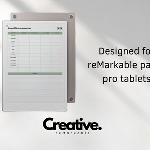 Budget planner for reMarkable Paper Pro | Digital budget tracker | Expense tracker | Bill tracker | Financial planner | Money Tracker detail