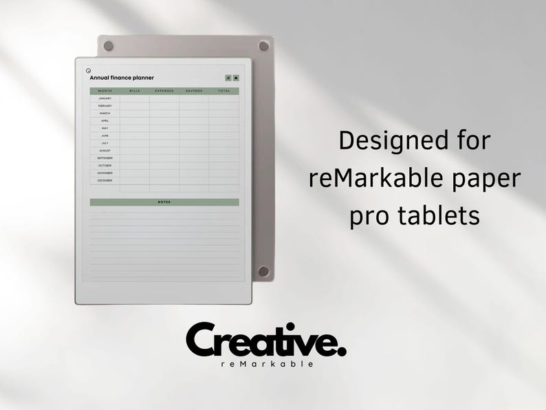 Budget planner for reMarkable Paper Pro | Digital budget tracker | Expense tracker | Bill tracker | Financial planner | Money Tracker detail