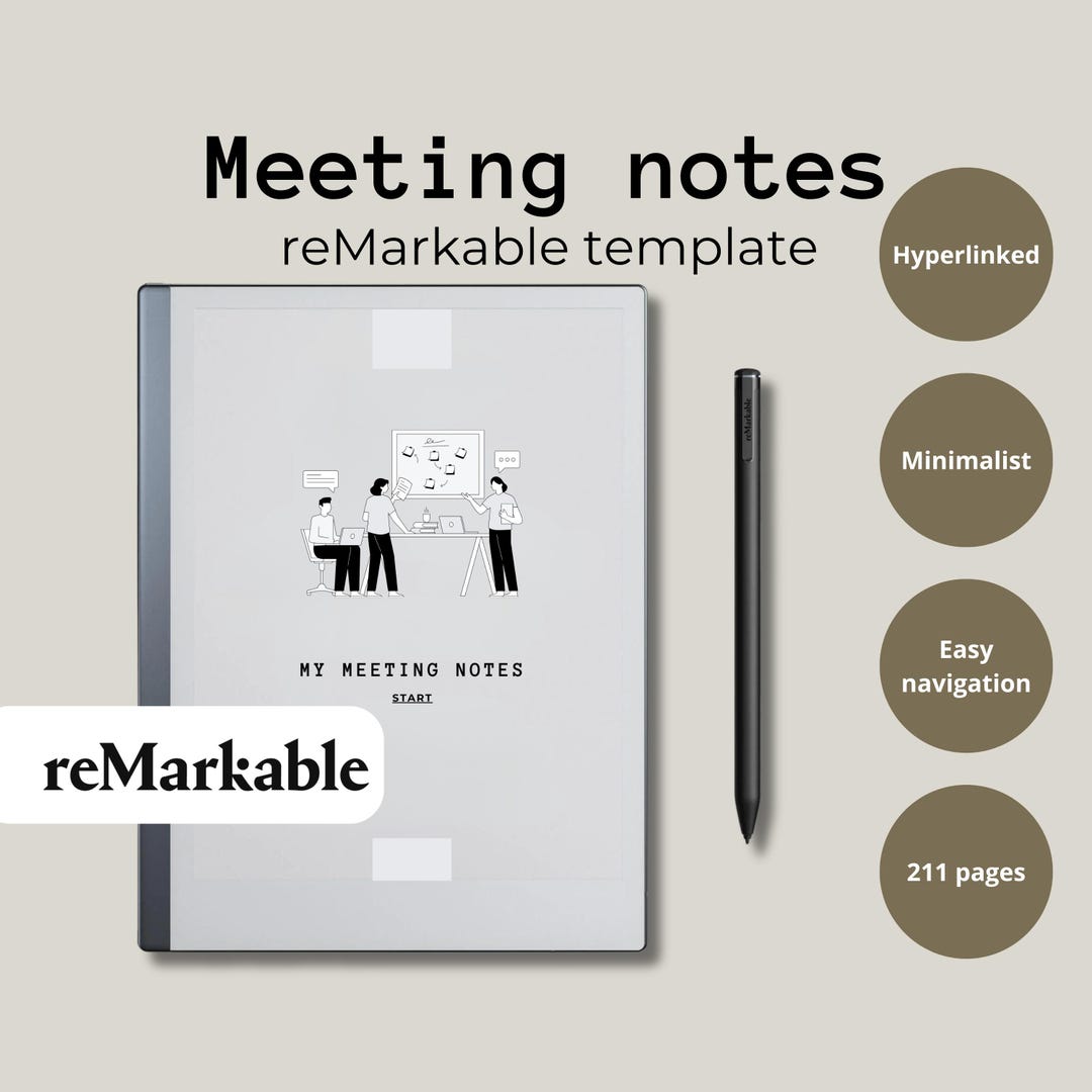 Meeting Notes for Remarkable 2 Meeting Notebook Meeting Agenda ...