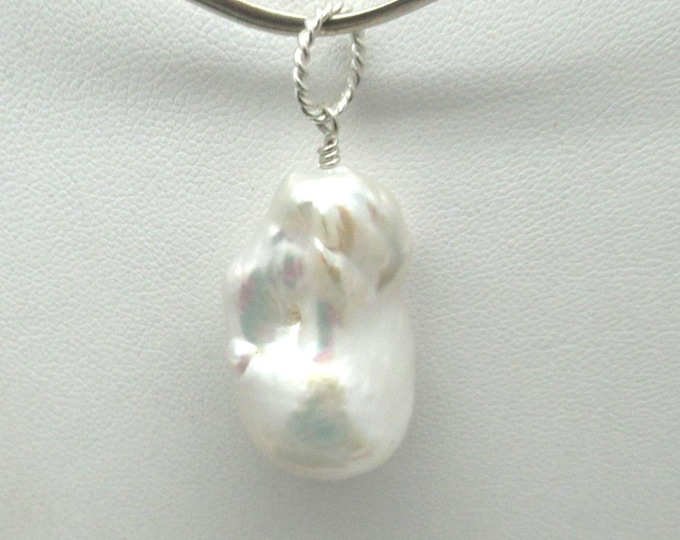 Natural Baroque Pearl and Sterling Pendant