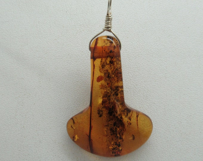 Amber and Sterling Pendant