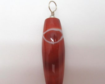 Red Agate and Sterling Pendant