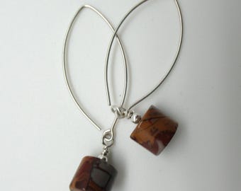 CLEARANCE Noreena Jasper and Sterling Silver Earrings