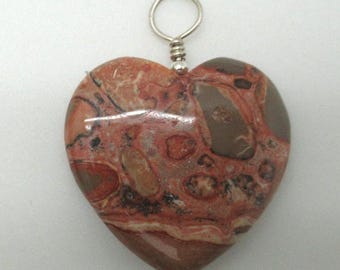 American Picture Jasper and Sterling Pendant