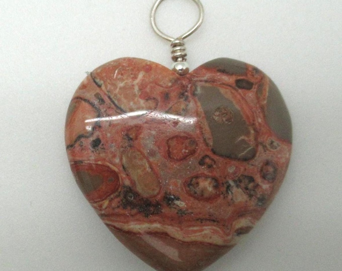 American Picture Jasper and Sterling Pendant