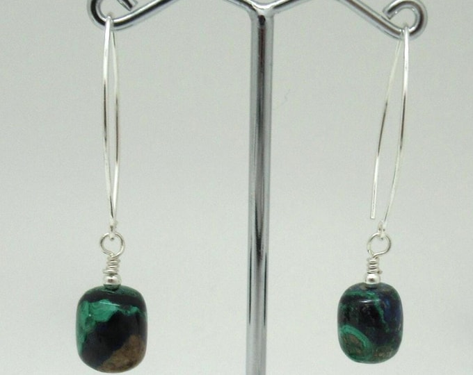 Chrysocolla and Sterling Earrings