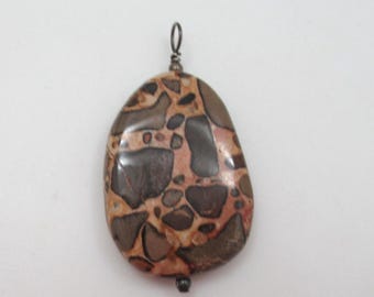 American Picture Jasper and Sterling Pendant