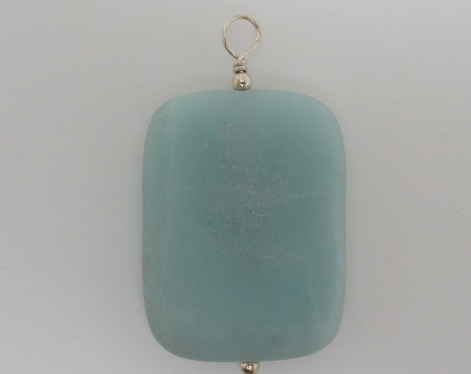 Amazonite and sterling pendant    matte finished stone