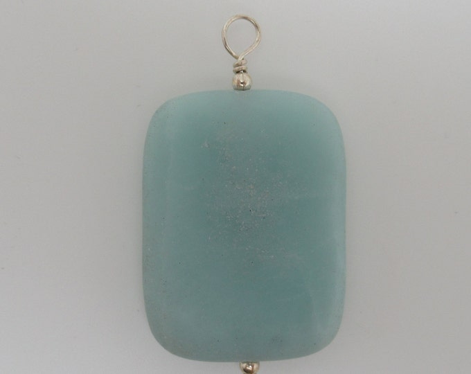 Amazonite and sterling pendant    matte finished stone