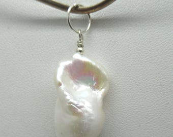 Pearl Natural Baroque and Sterling Pendant