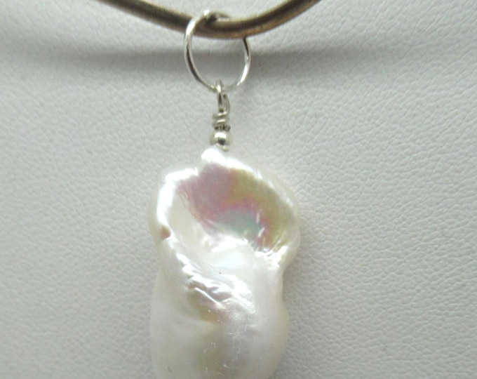 Pearl Natural Baroque and Sterling Pendant