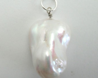 Pearl Natural Baroque and Sterling Pendant