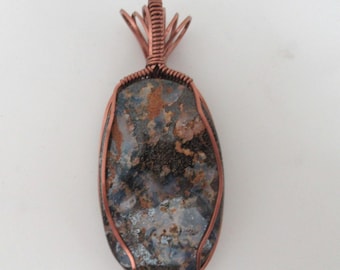 Boulder Opal and Copper Pendant