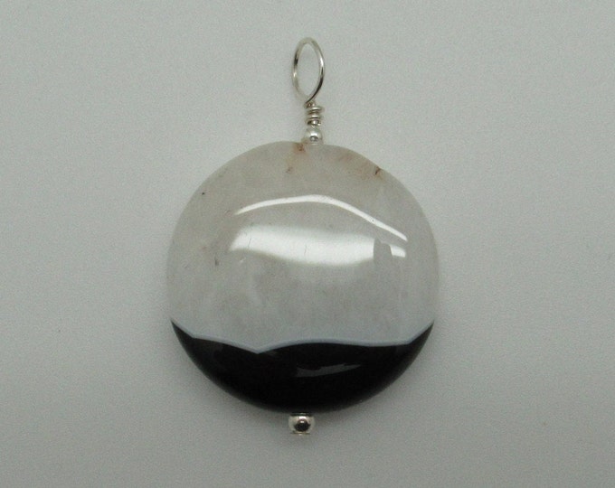 Sardonyx and Sterling Pendent  (striped onxy)