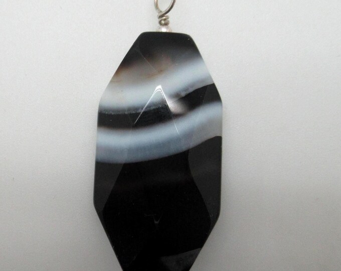 Onyx Sterling Pendant   (Sardonyx)