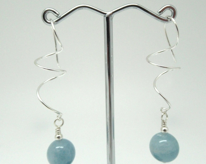 Aquamarine and sterling earrings