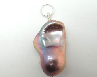 Baroque Pearl and Sterling Pendant