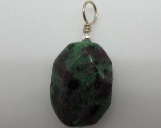 Ruby in Zoisite and Sterling Pendant