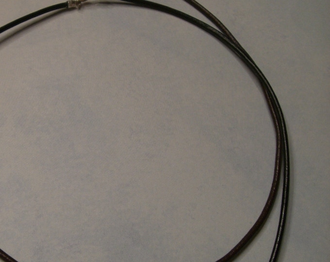20" Black Leather Necklace with Sterling Findings