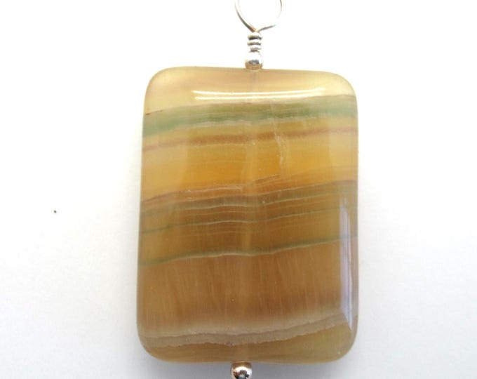 Fluorite and Sterling Pendant