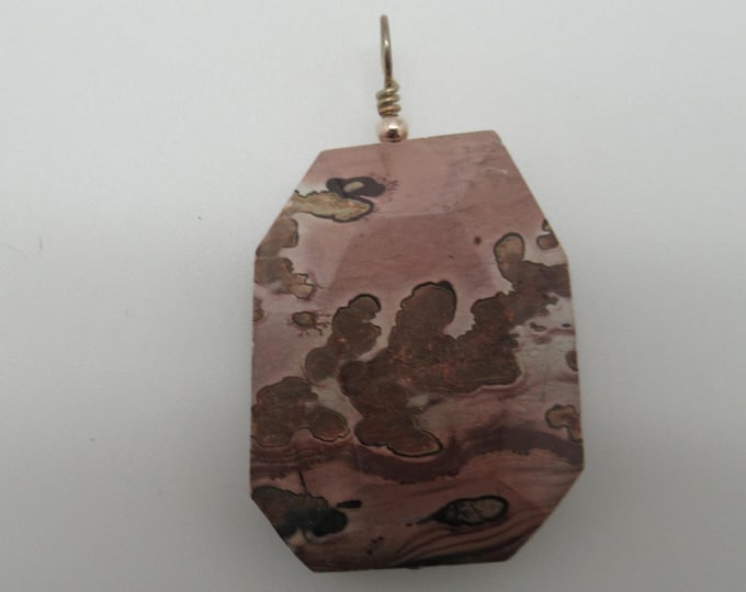 Leopard Skin Jasper and Sterling Pendant