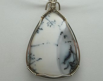 Dendritic Agate and Sterling Pendant