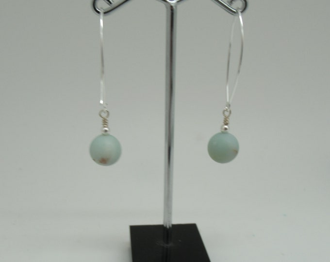 Matte Black Gold Amazonite Earrings