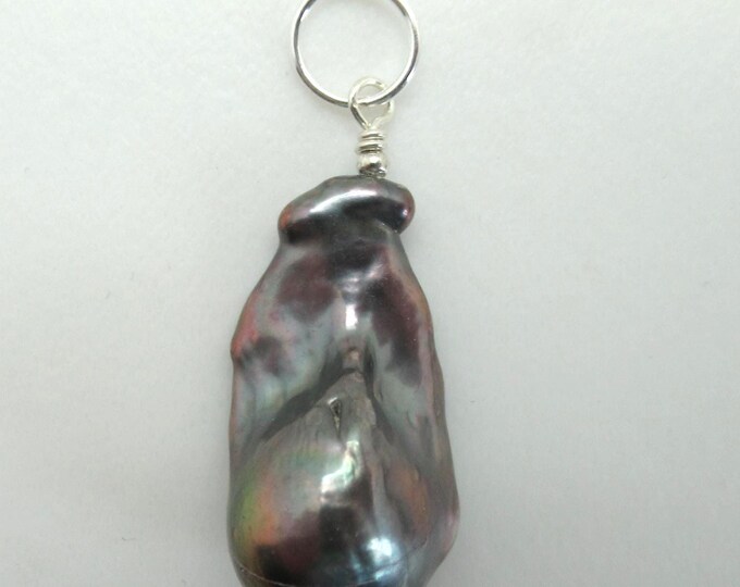 Pearl Natural Baroque and Sterling Pendant