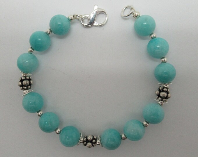 Amazonite and sterling bracelet